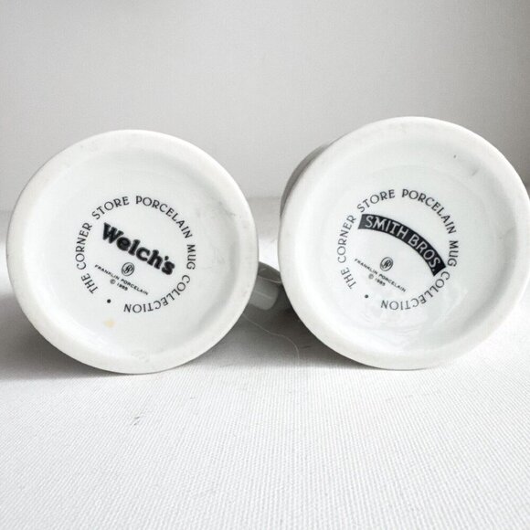 Vintage The Corner Store Mugs Set of 2 Welch's Grape Juice + Smith Bros Drops - Picture 8 of 8